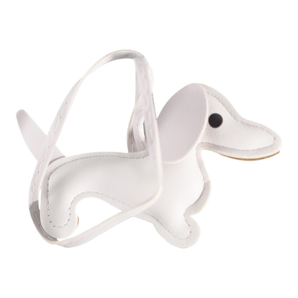 Dachshund Bag Charm Keychain Faux Leather Dog Mom Y2K Cottagecore White NWT - Picture 6 of 9